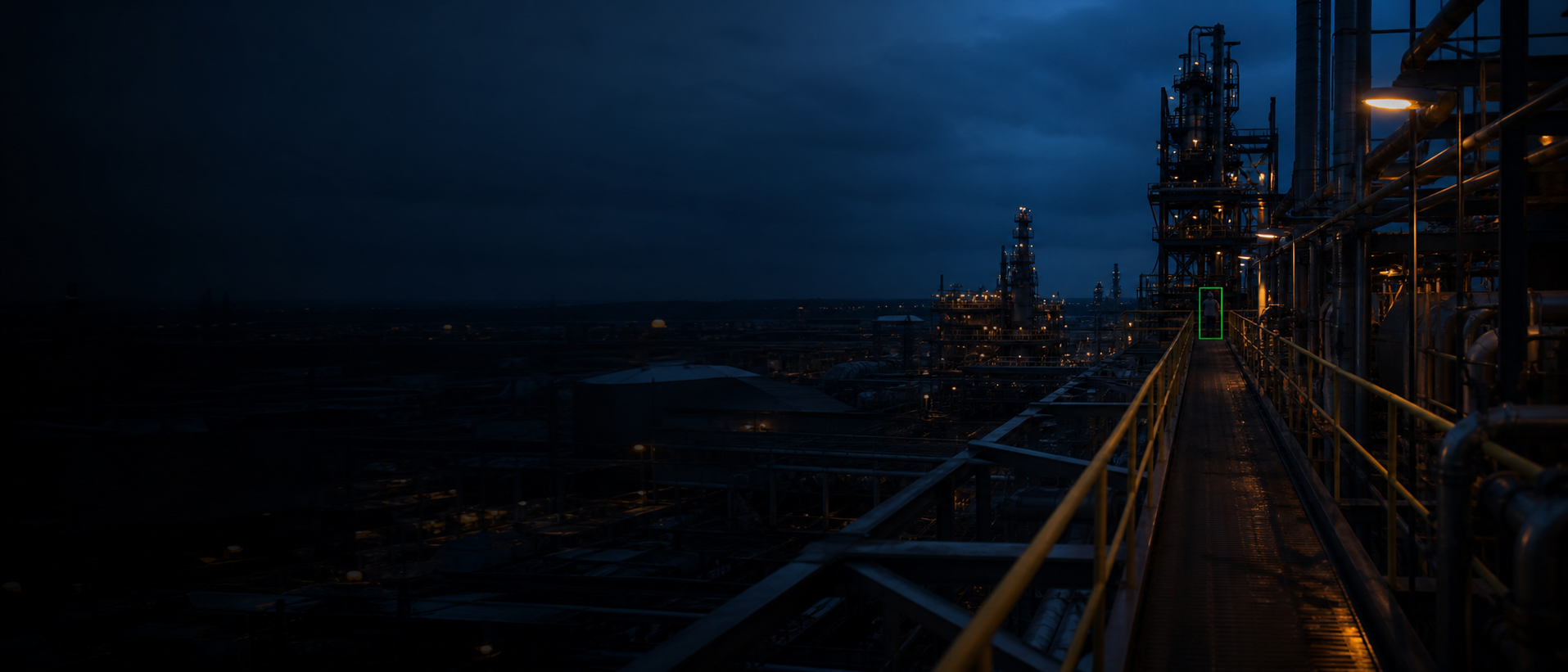 Industrial facility at blue hour